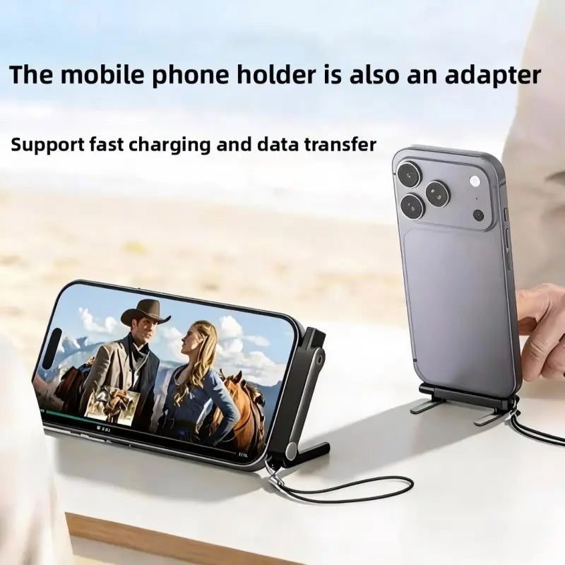 Revolutionary 240W Supercharge Detachable Type-C Charging Cable with Rotating Stand - Perfect for Apple Smartphones, Gaming, and On-the-Go Use!