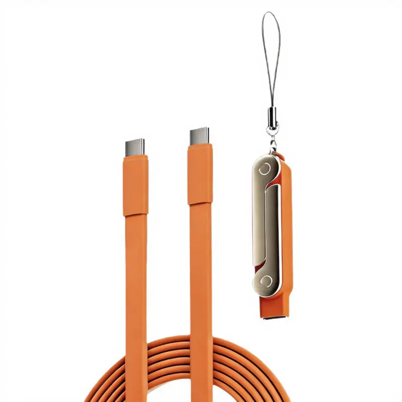Revolutionary 240W Supercharge Detachable Type-C Charging Cable with Rotating Stand - Perfect for Apple Smartphones, Gaming, and On-the-Go Use!