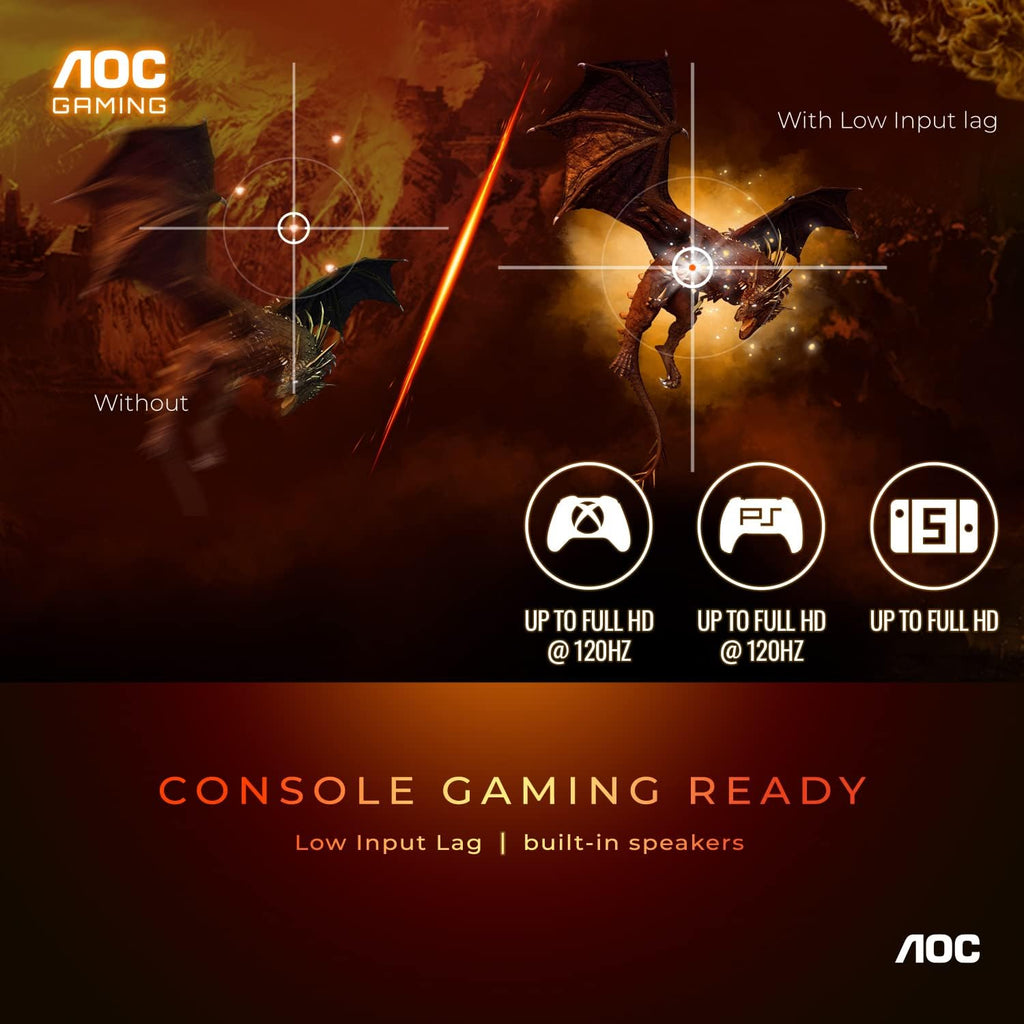 Elevate Your Gaming Experience with the AOC C24G1A 24" Curved Frameless Gaming Monitor - FHD 1920x1080, 165Hz Refresh Rate, and AMD FreeSync Premium