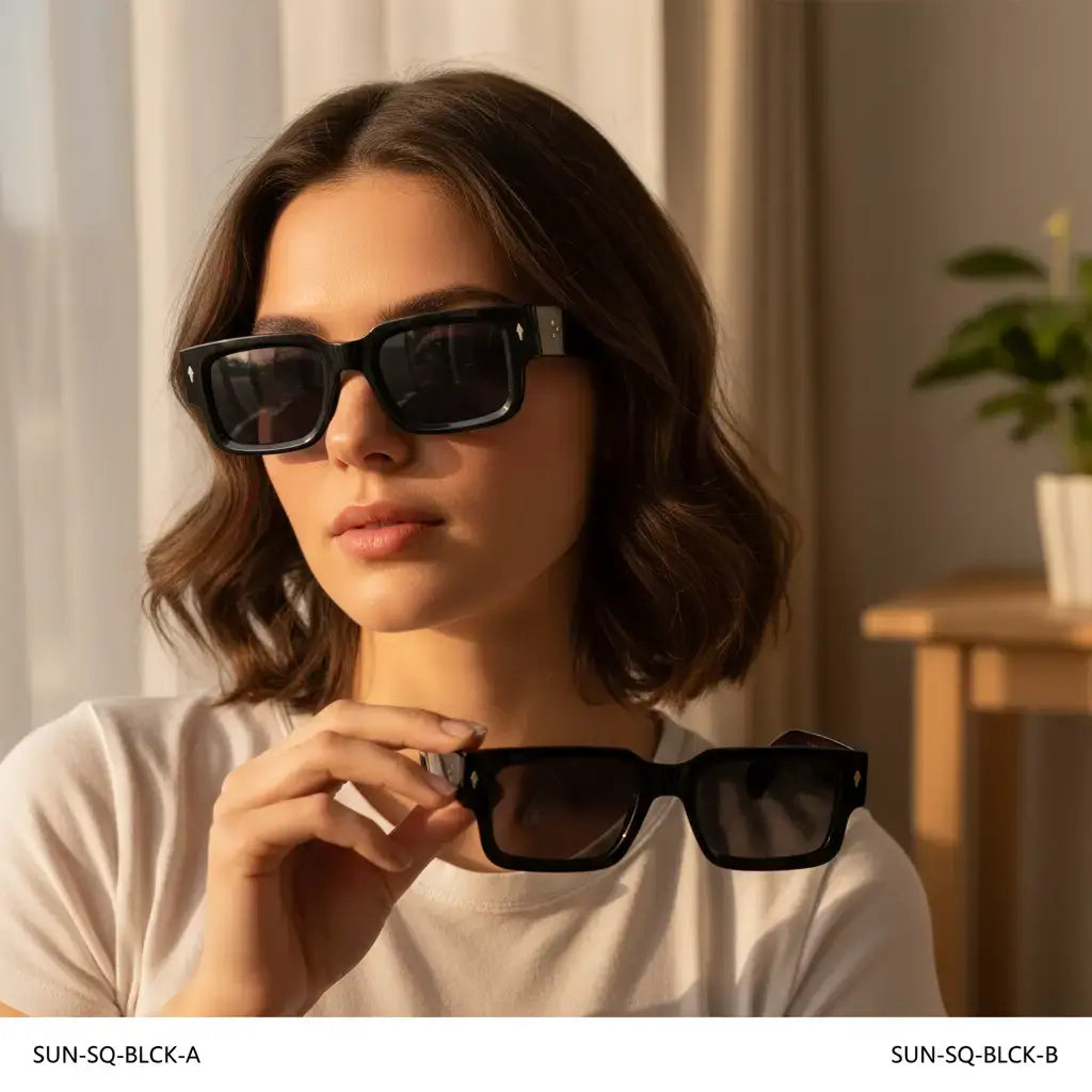 Unisex 2-Piece High Quality Retro Full-Rim Modern Sunglasses Set, Thick Plastic Frame with PC Lenses, Anti-Glare Shades - Accessories for Women, Ideal for Party, Beach Travel Gifts Summerwins,Summerwins,Summeroutfits,Vacationoutfits,Beachoutfits