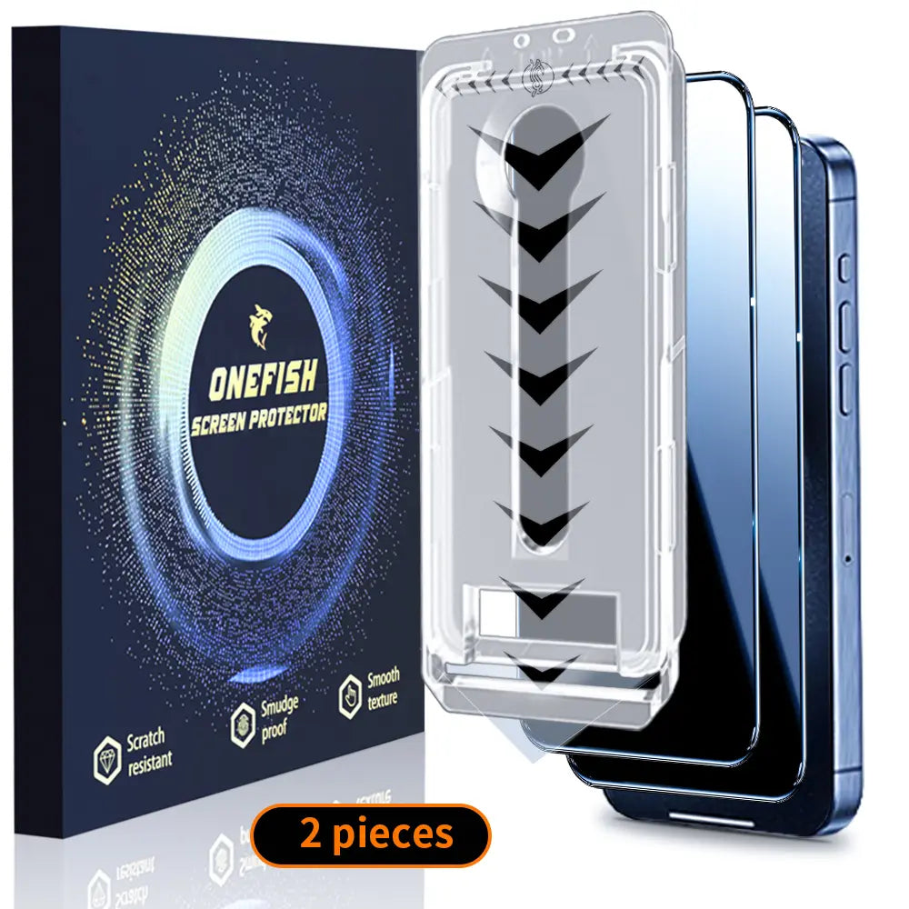 One Fish Privacy Screen Protector 2 Pack for Iphone,Samsung - Crystal Clear, Scratch Resistant, Plasma Plating Process, High Quality Design.